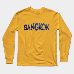 Bangkok Thailand Skyline Typography Long Sleeve T-Shirt